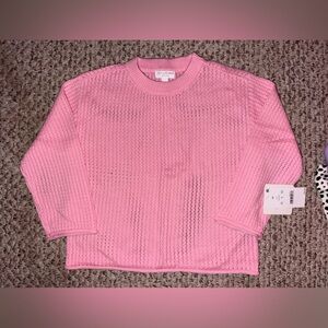 Toddler Pink Open Knit Sweatshirt. NWT.
